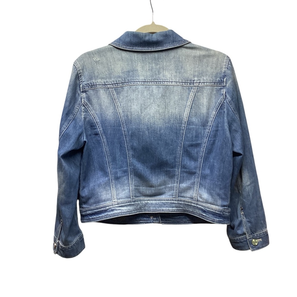 White House Black Market Cropped denim jacket. Size Small - Picture 2 of 6